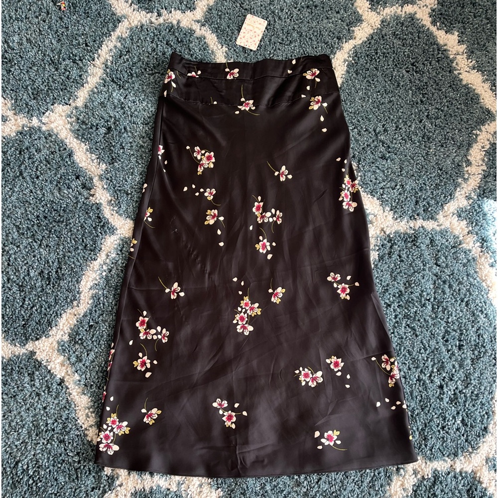 Free People Normani floral satin midi skirt, size 12